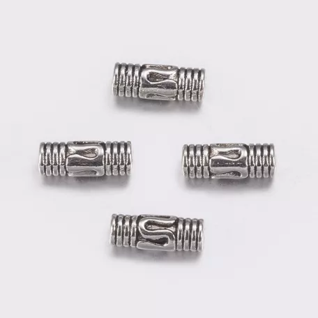 Fémgyöngy  - 8x3 mm - antik ezüst