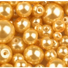 Czech glass pearl - 12 mm - 4 pcs/pack - gold