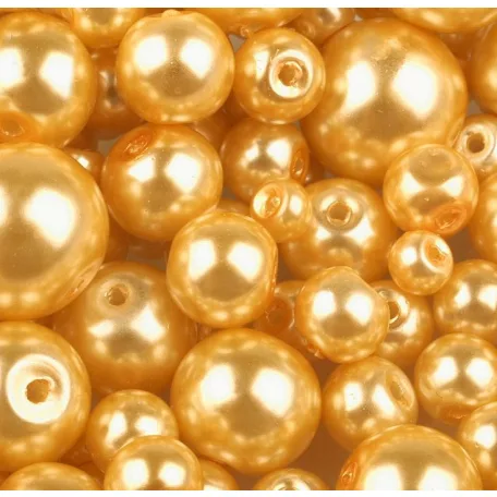 Czech glass pearl - 12 mm - 4 pcs/pack - gold