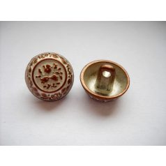 Antique finish metal shank button - 15 mm - patina