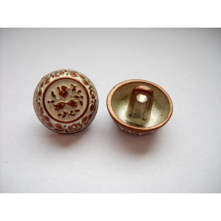 Antique finish metal shank button - 15 mm - patina