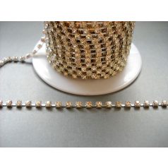 Strasszlánc - 2,8 mm - crystal -ezüst - 25 cm