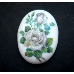 Porcelán kaboson - 40*30 mm - rózsák 7#