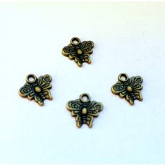 Pillangó medál - 10*10 mm - bronz - 2 pár