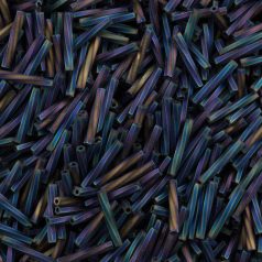   Miyuki 12 mm csavart szalmagyöngy - #401fr -  Matt Fekete AB   - 10 gr