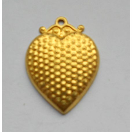 Brass heart stamping - 28x22 mm 