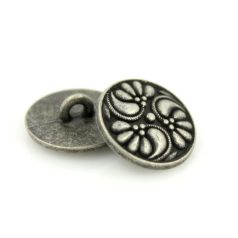 Antique finish metal shank button - 18 mm - bronze