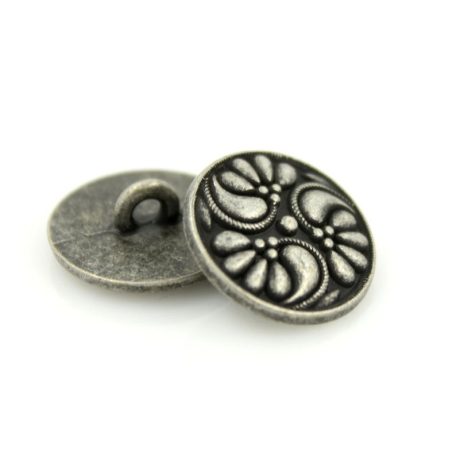Antique finish metal shank button - 18 mm - bronze