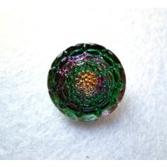 Czech handpainted glass button 22 mm