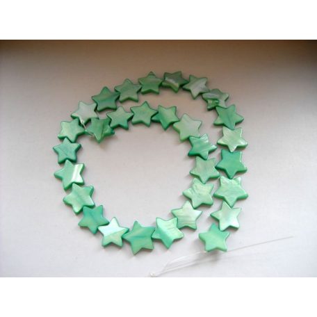 Gyöngykagyló csillag - almazöld - 16 mm
