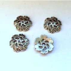 Ezüst gyöngykupak - 12x12 mm 