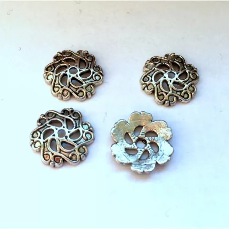 Ezüst gyöngykupak - 12x12 mm 