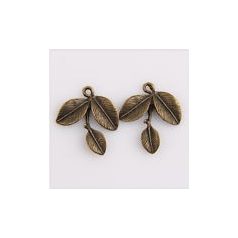 Brass leaf charm - 28*24 mm