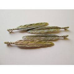 Charm - feather -  42*16 mm - copper