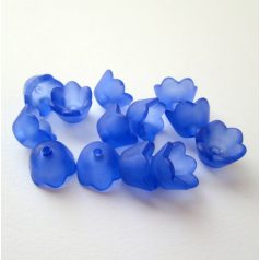   Lucite virágkehely gyöngy, harangvirág  - 10x6 mm - sötétkék 