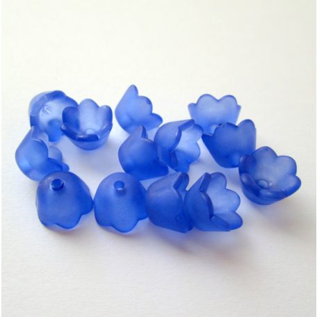 Lucite virágkehely gyöngy, harangvirág  - 10x6 mm - sötétkék 