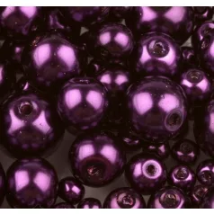 Czech glass pearl - 12 mm - 4 pcs/pack - violet