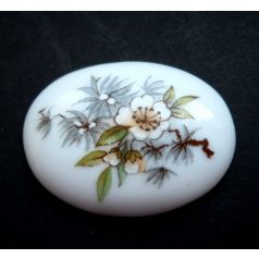 Porcelán kaboson - 40*30 mm - cseresznyevirág
