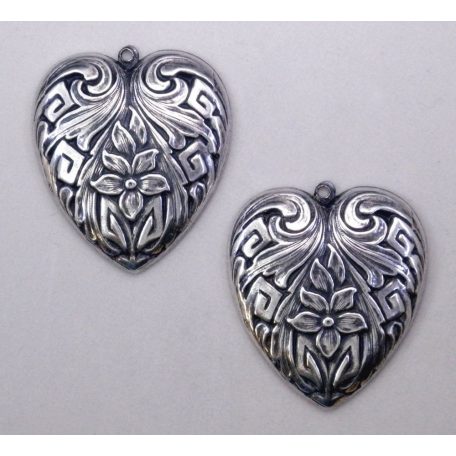 Silver plated heart pendant - 30x26 mm 