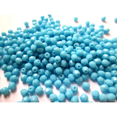 Cseh csiszolt gyöngy - 4 mm -Blue Turquoise - #63030