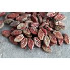 Cseh levél gyöngy 10x6 mm - Earthy Picassso Red