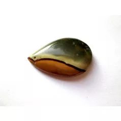 Tájkép jáspis kaboson - 40x26 mm - csepp