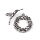 Colibri Toggle clasp - antique silver -30*25 mm