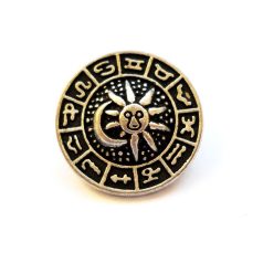 Antique finish metal shank button - 18 mm - silver