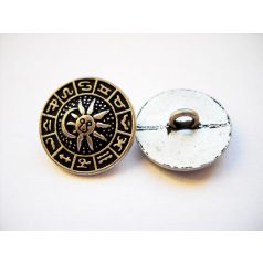 Antique finish metal shank button - 18 mm - silver