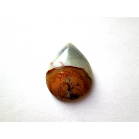 Tájkép jáspis kaboson - 30x24 mm - csepp