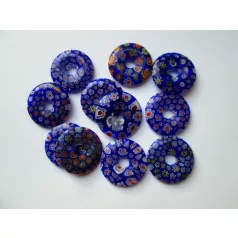 Millefiori glass bead - 18 mm - blue