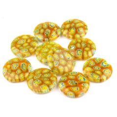 Millefiori glass bead - 18 mm - lime