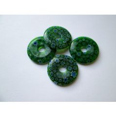 Millefiori fánk - 34mm - zöld - kék