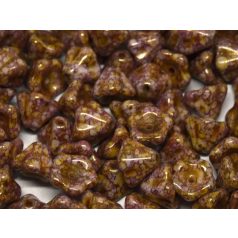 Cseh harangvirág - 8x6 mm - Chalk White Lila Gold Luster