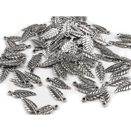 Charm - feather - silver - 20*6 mm