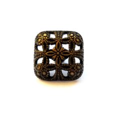 Antique finish metal shank button - 12 mm - bronze