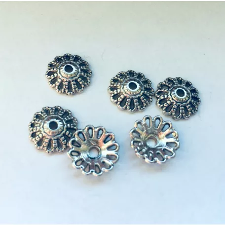 Ezüst gyöngykupak - 11x3 mm 