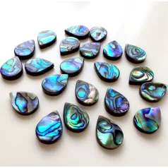   Abalone paua csepp alakú kagylógyöngy - 18x13 mm - szivárvány