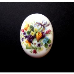 Porcelán kaboson - 40*30 mm - tavaszi csokor 1#