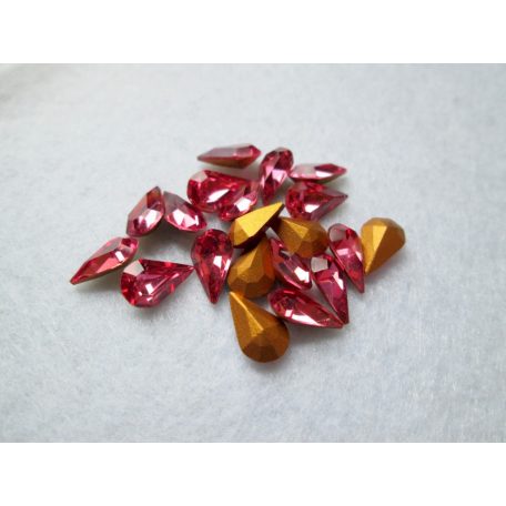 Swarovski kristály csepp - pear - 10*6 mm - rose - GF