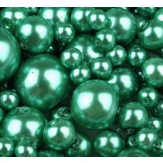 Czech glass pearl - 12 mm - 4 pcs/pack - kelly