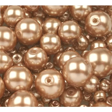 Czech glass pearl - 6 mm - 25 pcs/pack - sand