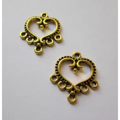 Tibetan silver connector 24*20 mm - 1 pair