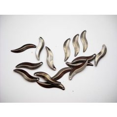 Nikkelszínű hullám fityegő - 21*5 mm