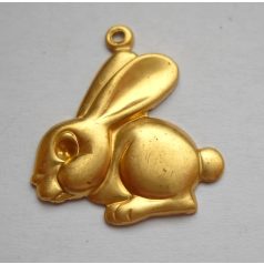 Nyuszi - sárgaréz veret - 20x20 mm