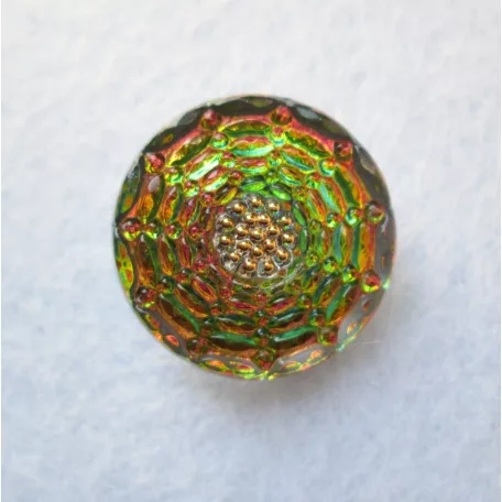 Czech handpainted glass button 22 mm