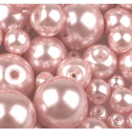 Czech glass pearl - 6 mm - 25 pcs/pack - rose