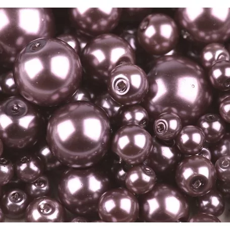 Czech glass pearl - 12 mm - 4 pcs/pack - mauve