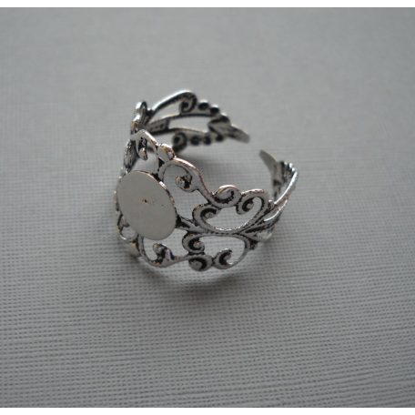 Adjustable ring blank - bright silver