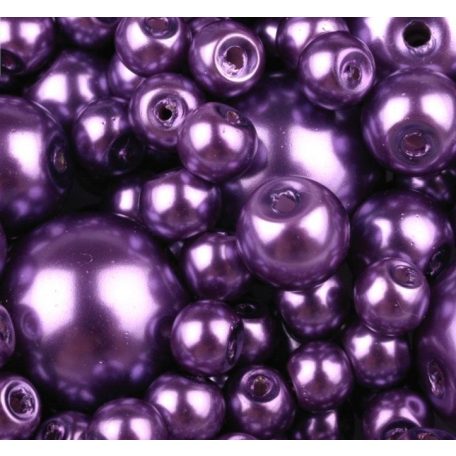 Czech glass pearl - 12 mm - 4 pcs/pack - lilac